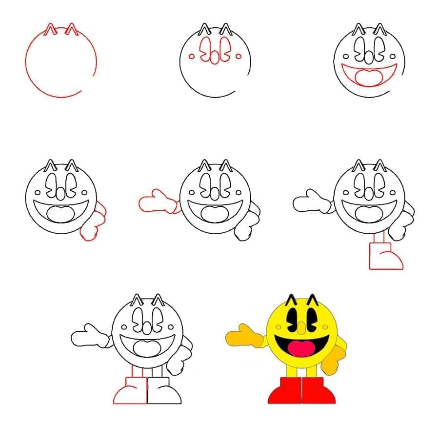 Pac-Man Figur zeichnen ideen