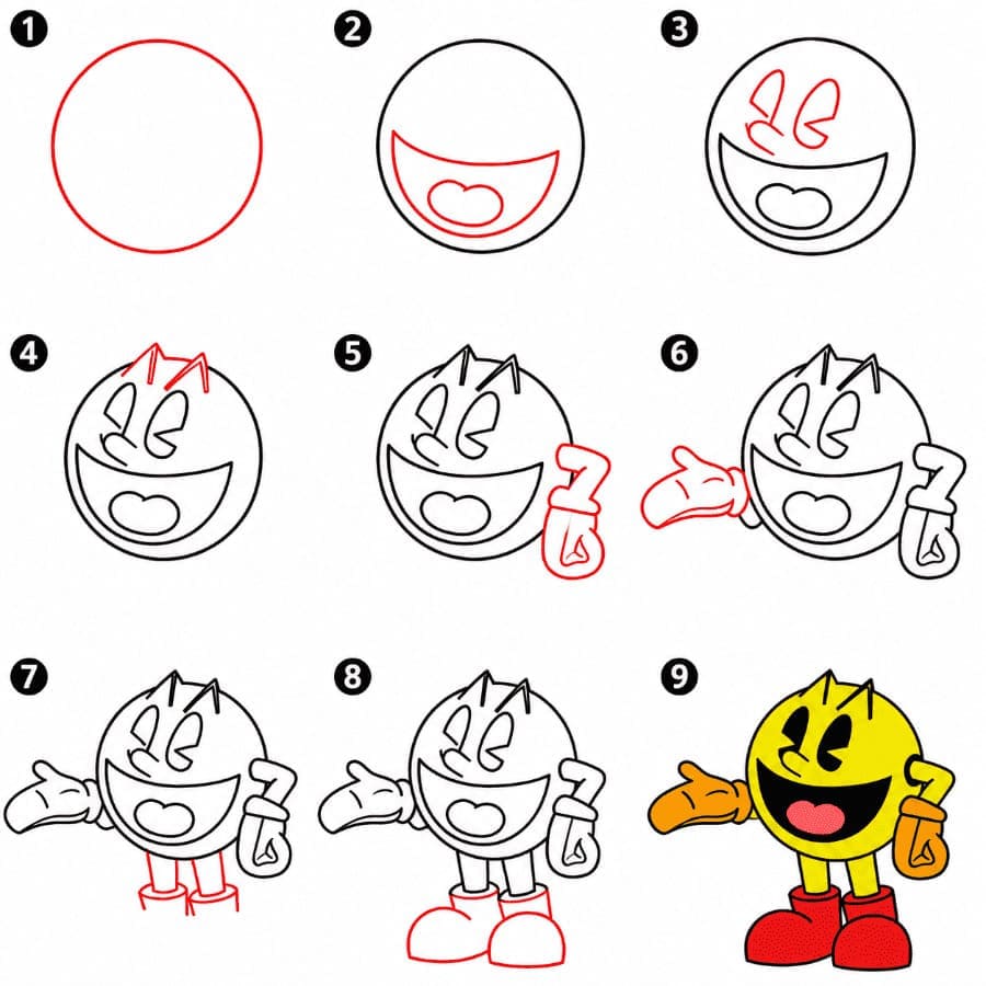Pac-Man für Kinder zeichnen ideen