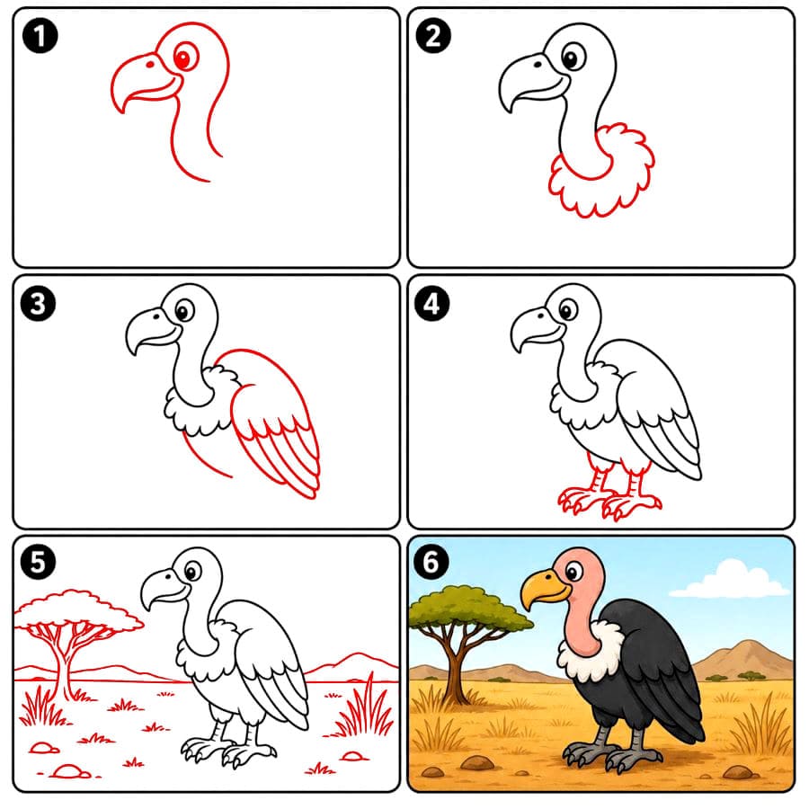Savannengeier zeichnen ideen