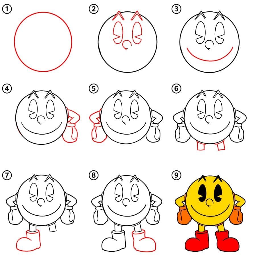 Stehender Pac-Man zeichnen ideen
