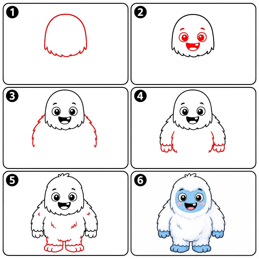 Süßer lächelnder Yeti zeichnen ideen
