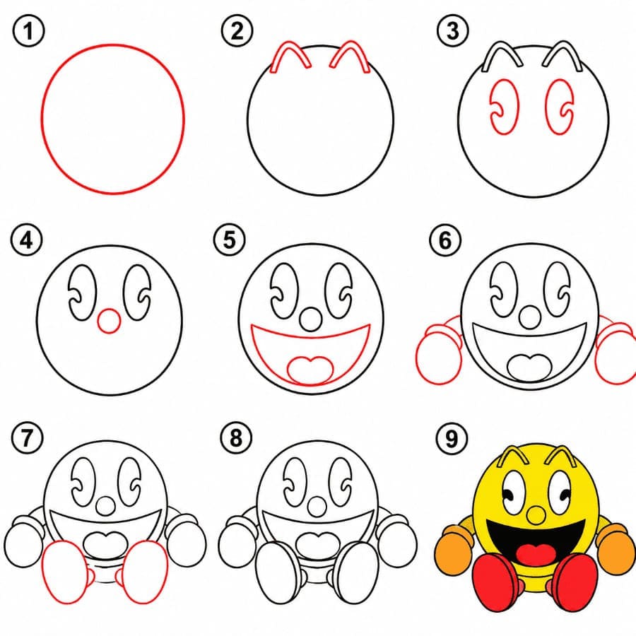 Süßer Pac-Man zeichnen ideen