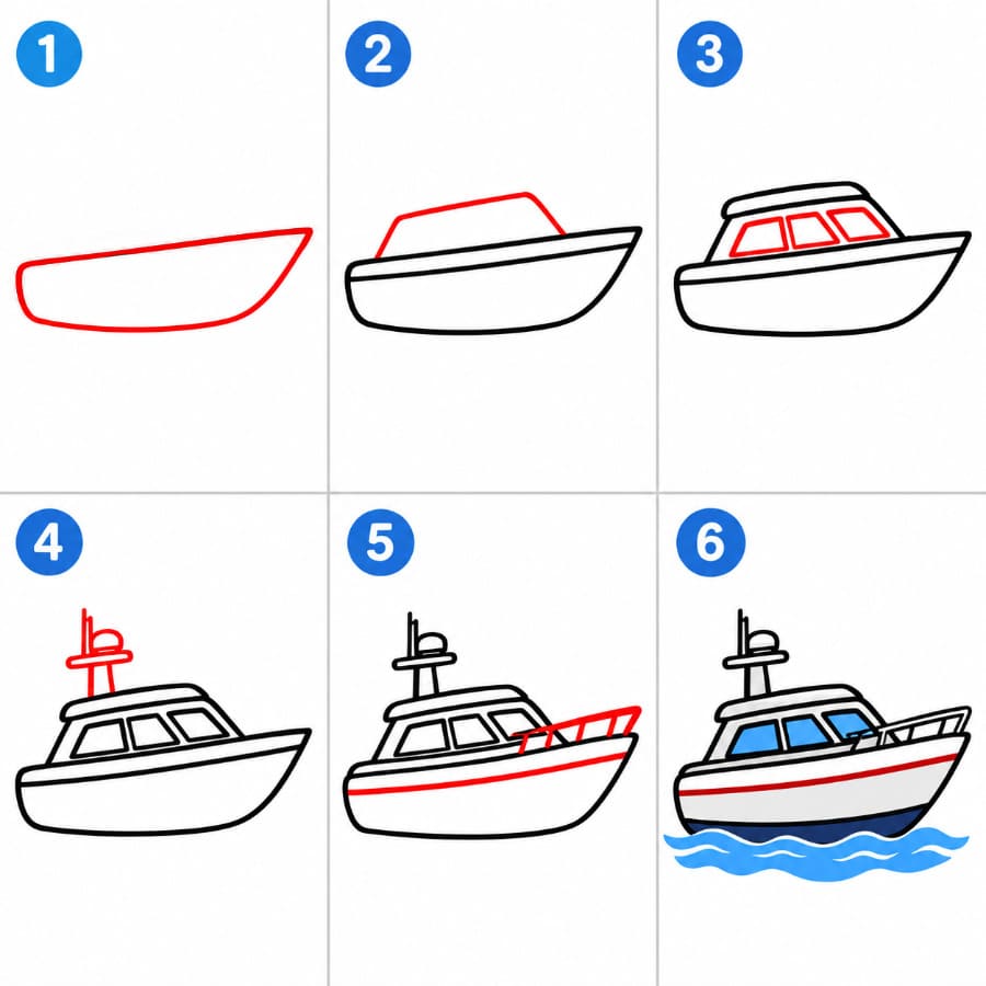 Yacht zum Ausdrucken zeichnen ideen