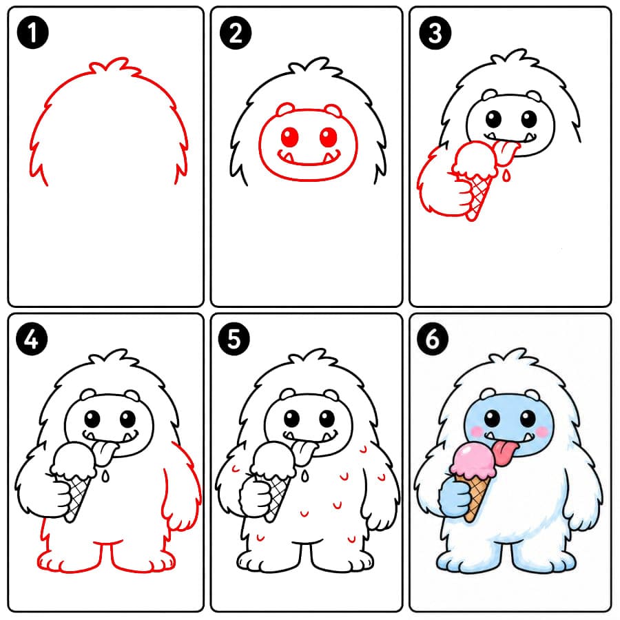 Yeti isst Eis zeichnen ideen