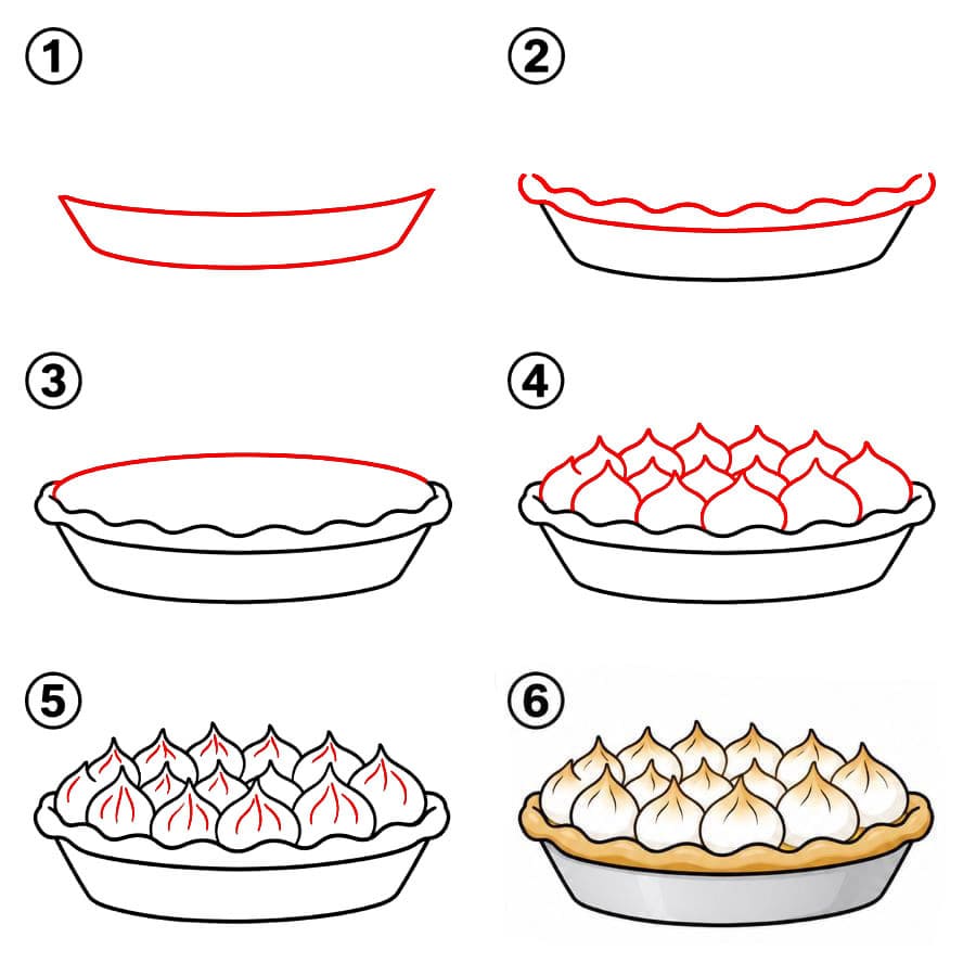 Zeichnen Lernen Baiser Kuchen