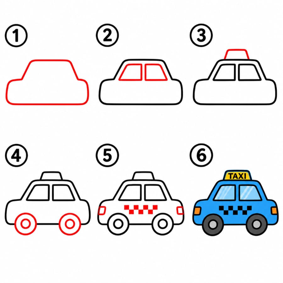 Blaues Taxi zeichnen ideen