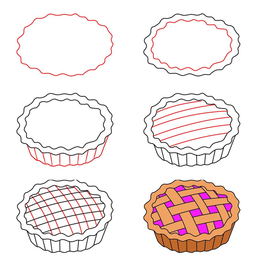 Zeichnen Lernen Einfacher Kuchen