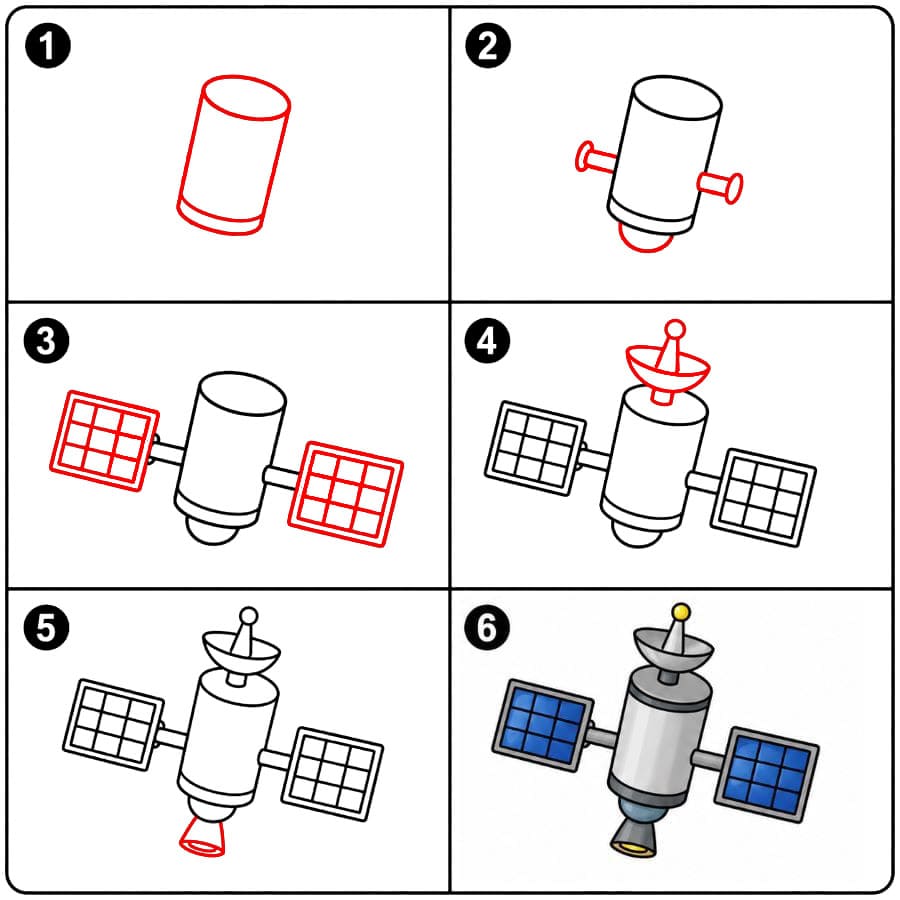 Einfacher Satellit zeichnen ideen