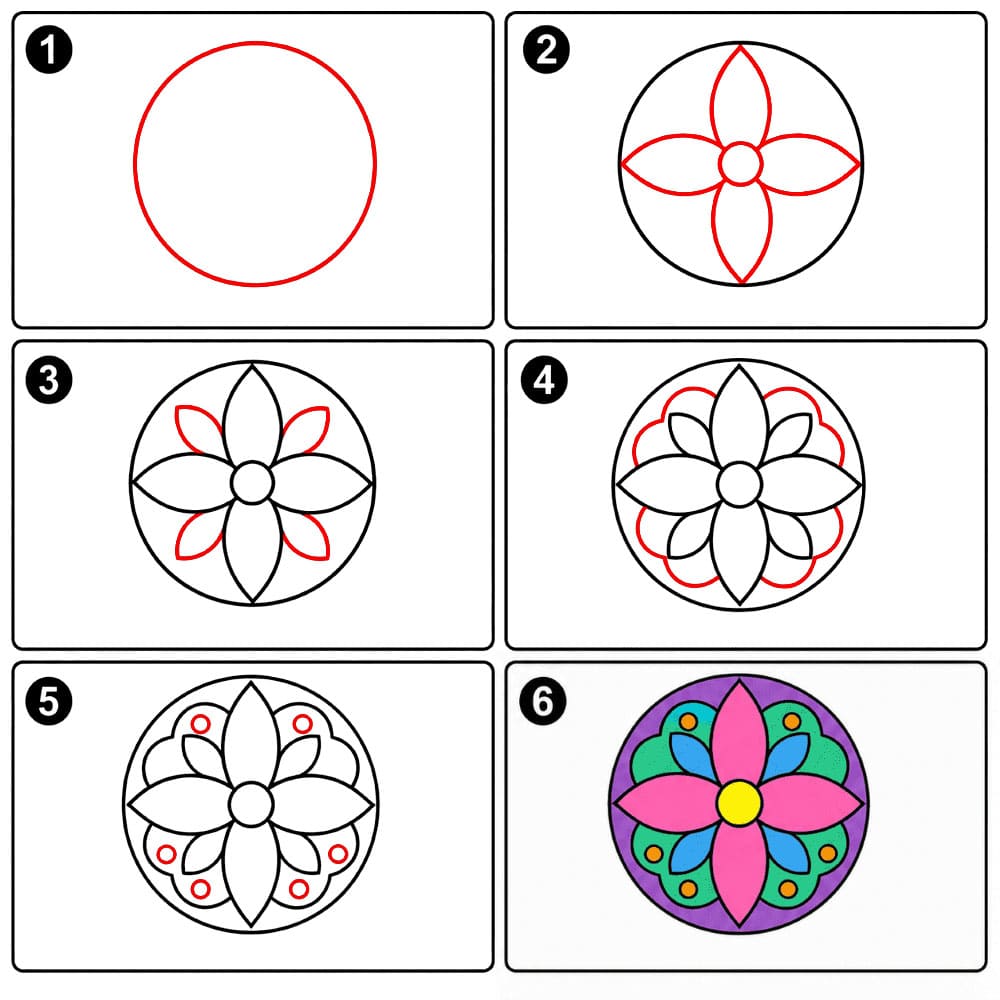 Einfaches Mandala zeichnen ideen