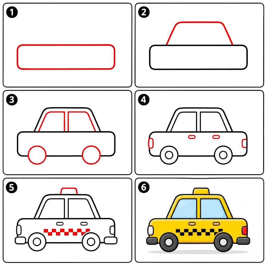 Einfaches Taxi zeichnen ideen