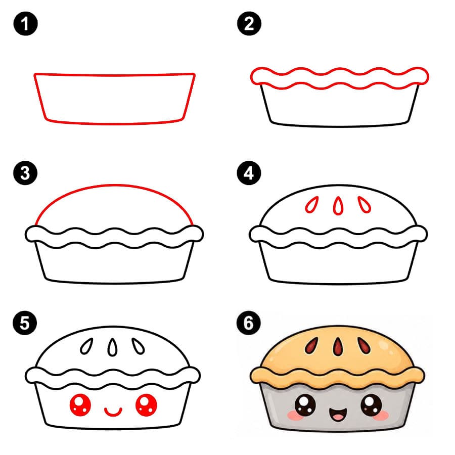 Zeichnen Lernen Entzückender Kuchen