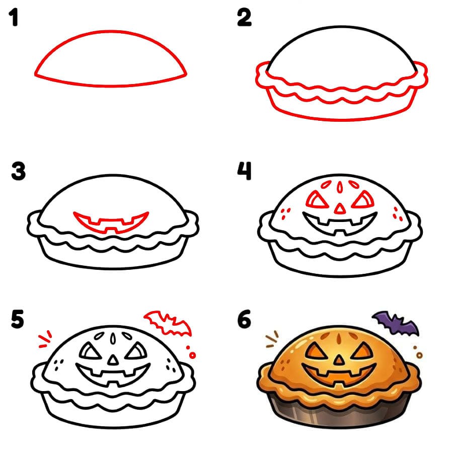 Zeichnen Lernen Halloween Kuchen