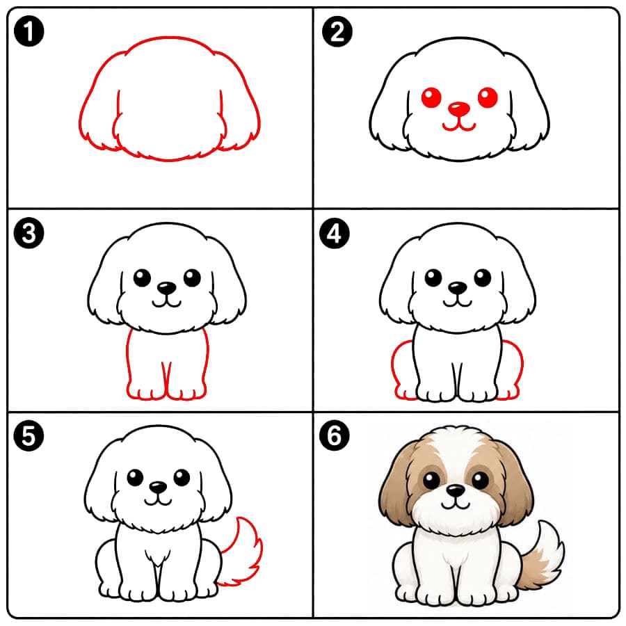 Istuva shih tzu zeichnen ideen