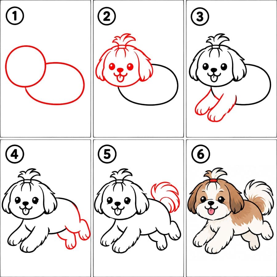 Juokseva shih tzu zeichnen ideen