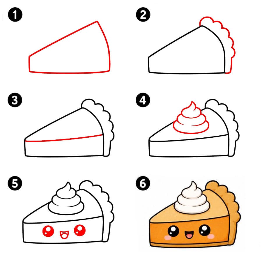 Zeichnen Lernen Kawaii Kuchen