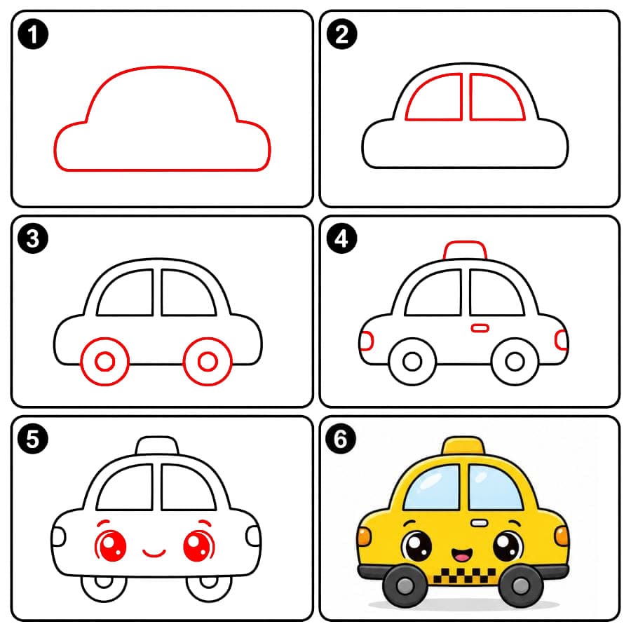 Kawaii Taxi zeichnen ideen