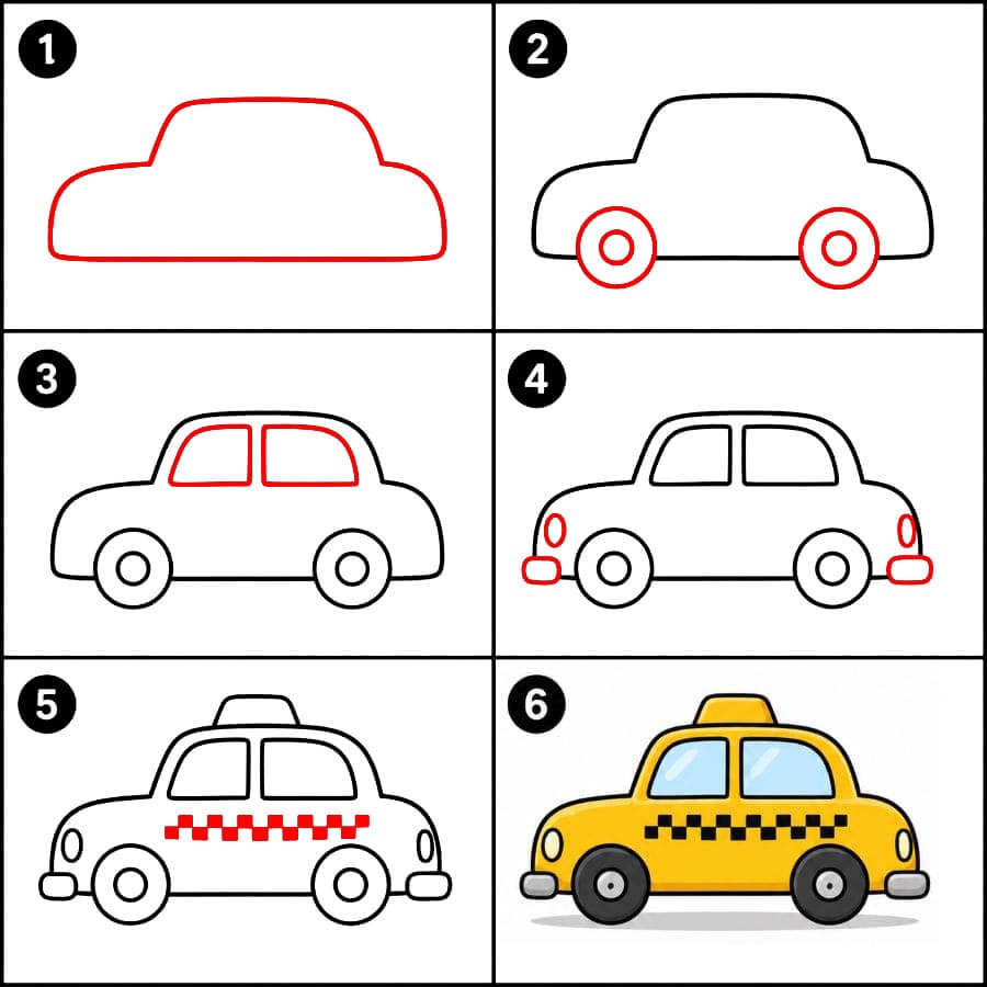 Klassisches Taxi zeichnen ideen