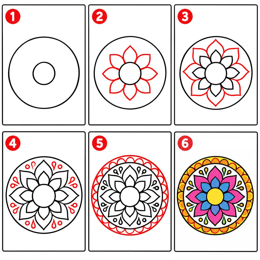 Komplexes Mandala zeichnen ideen