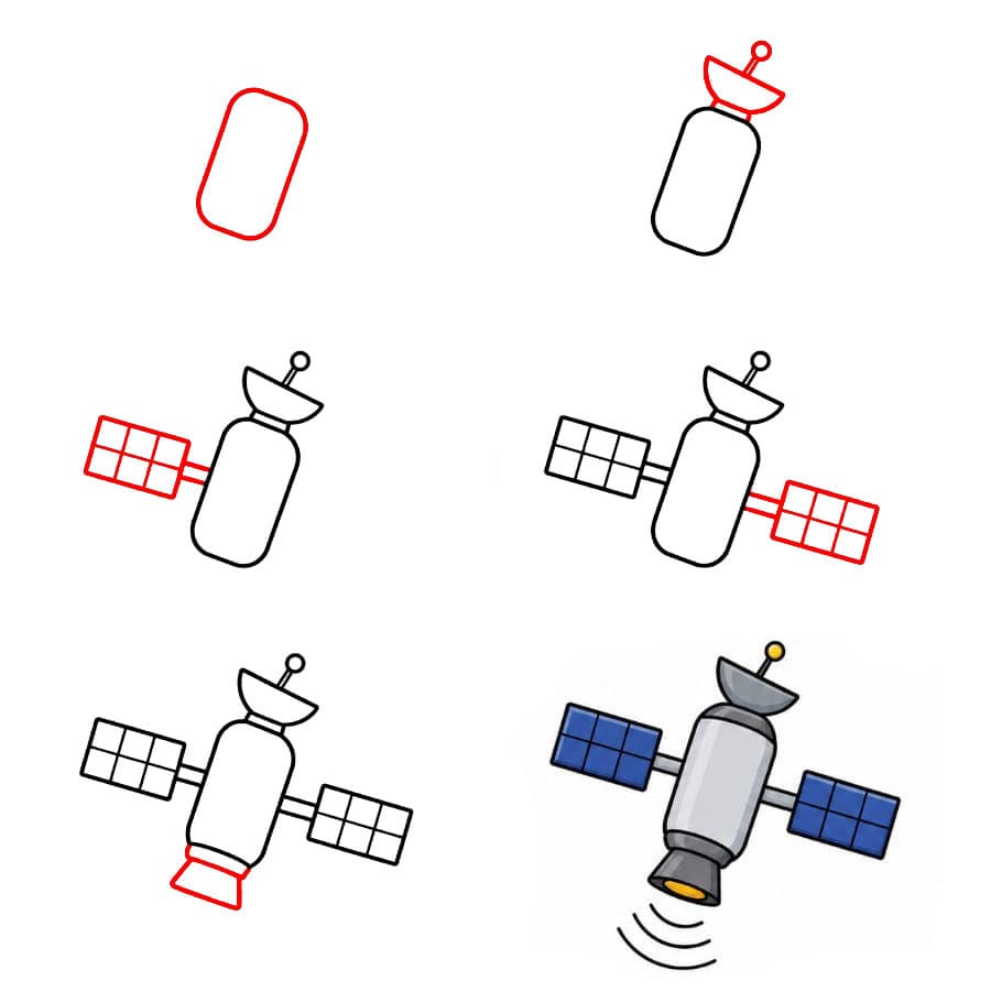 Kostenloses Satelliten bild zeichnen ideen