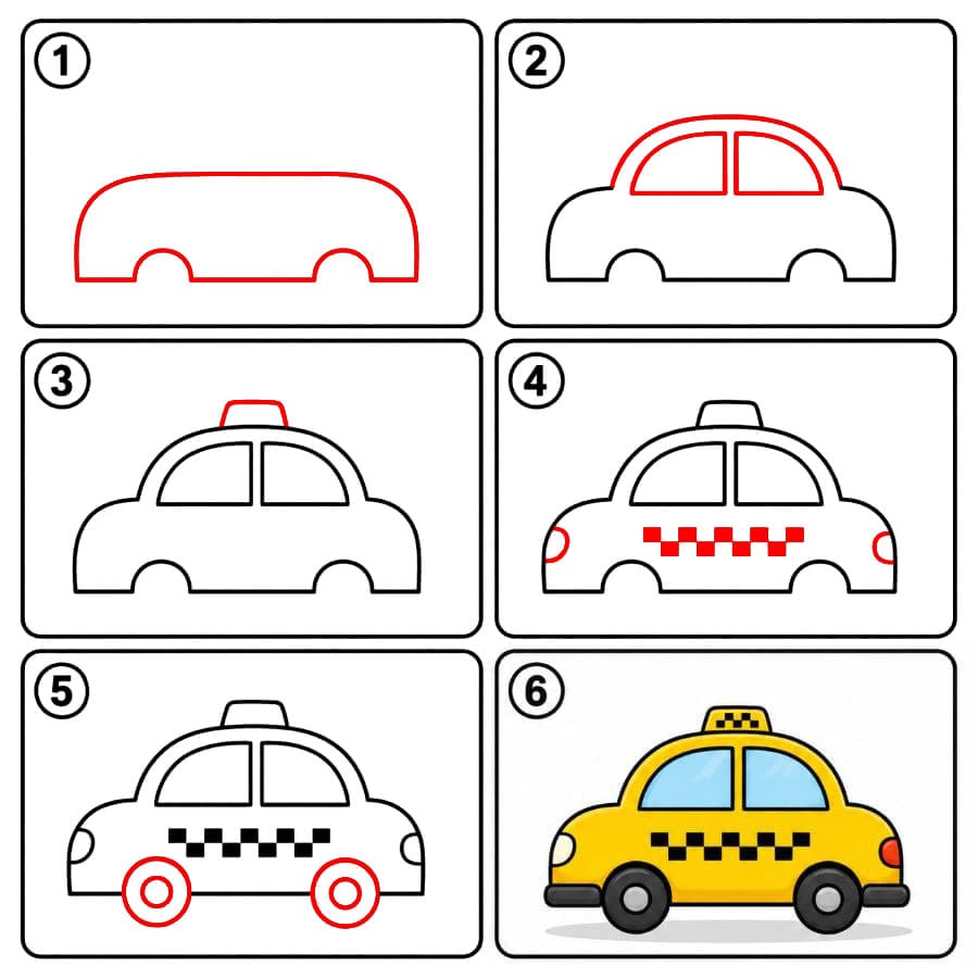 Kostenloses Standard Taxi zeichnen ideen