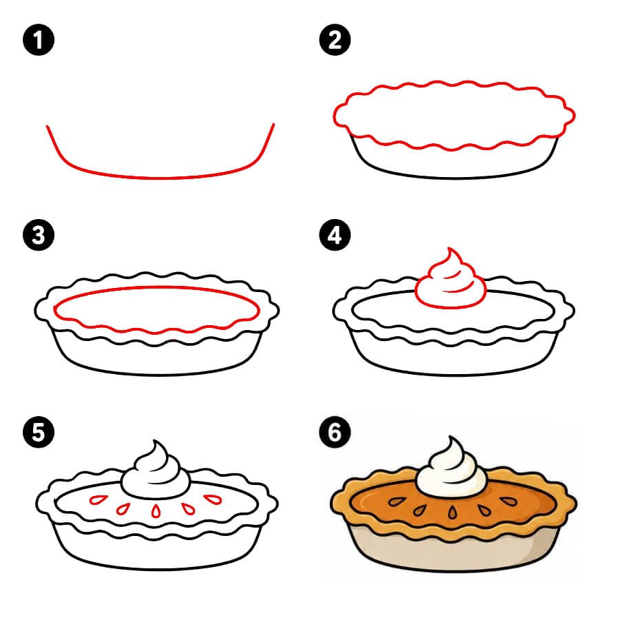 Zeichnen Lernen Kürbiskuchen