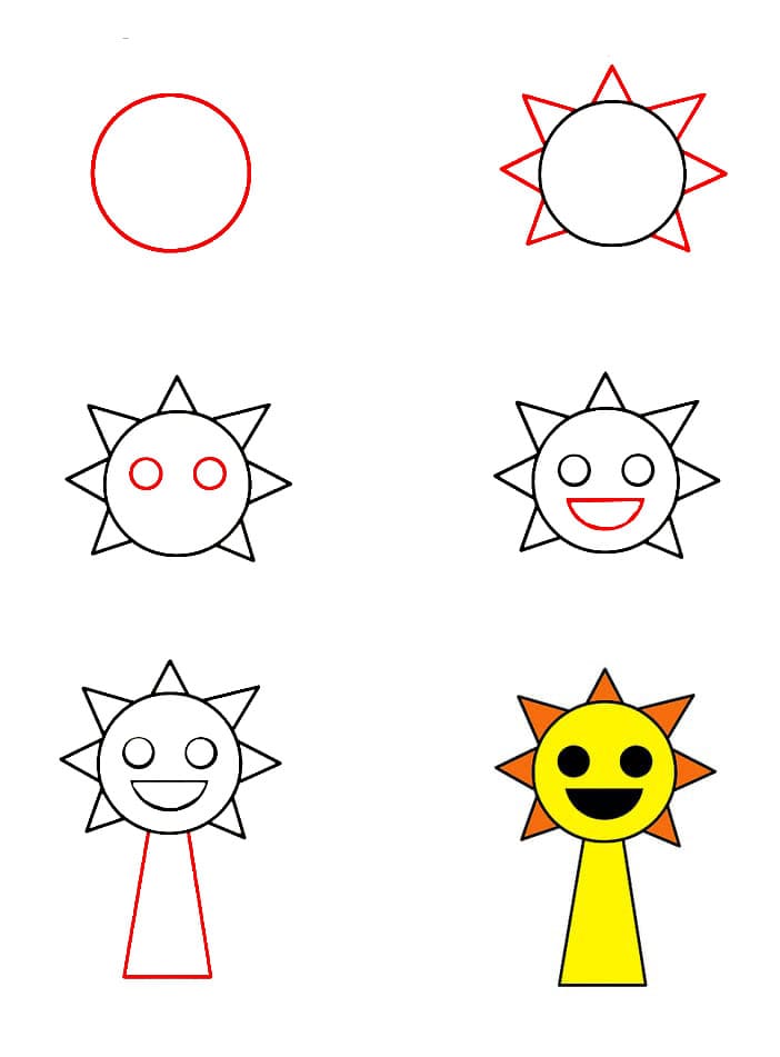Lächelnder Mr. Sun Sprunki Incredibox zeichnen ideen