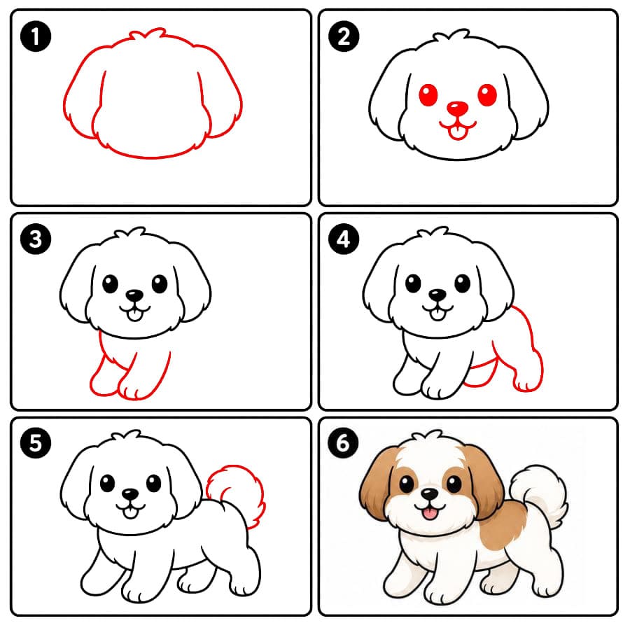 Leikkisä shih tzu zeichnen ideen