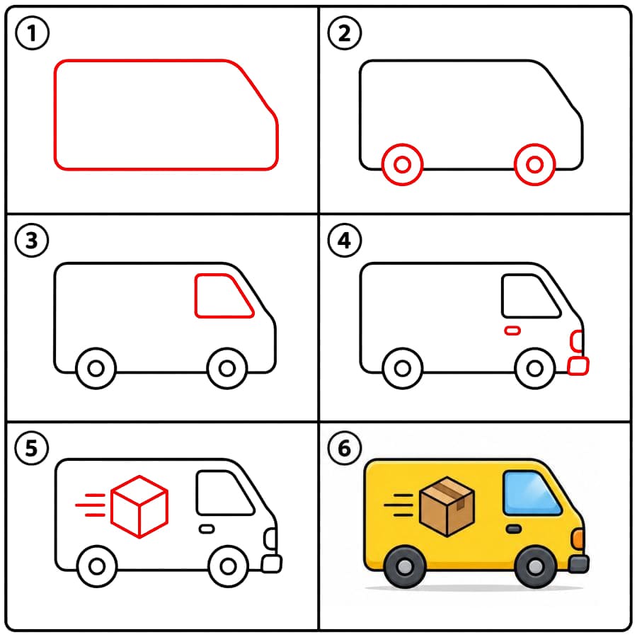 Lieferwagen zeichnen ideen