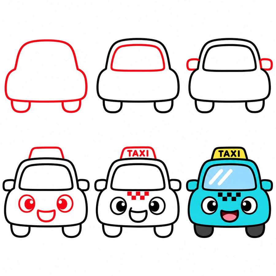 Lustiges Taxi zeichnen ideen