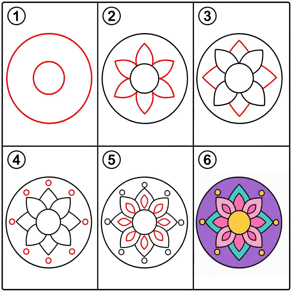Mandala Einfaches zeichnen ideen