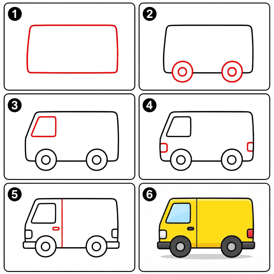 Minimalistischer Van zeichnen ideen
