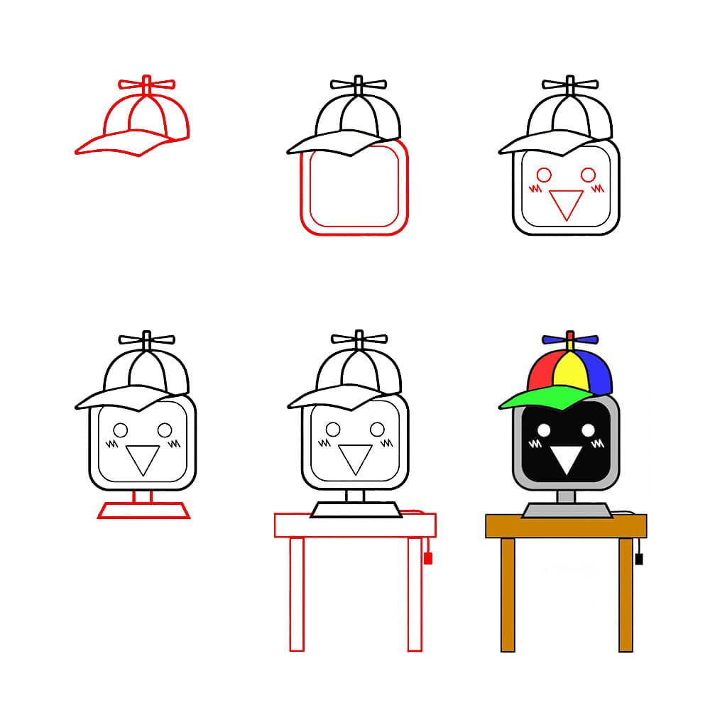 Mr. Fun Computer auf dem Tisch Sprunki Incredibox zeichnen ideen