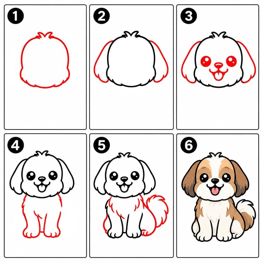 Onnellinen shih tzu zeichnen ideen