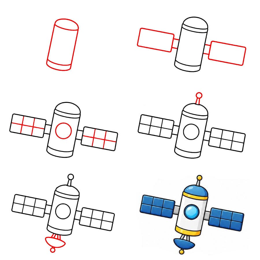 Satellit Einfacher zeichnen ideen