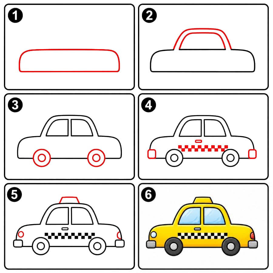 Schlichtes Taxi zeichnen ideen