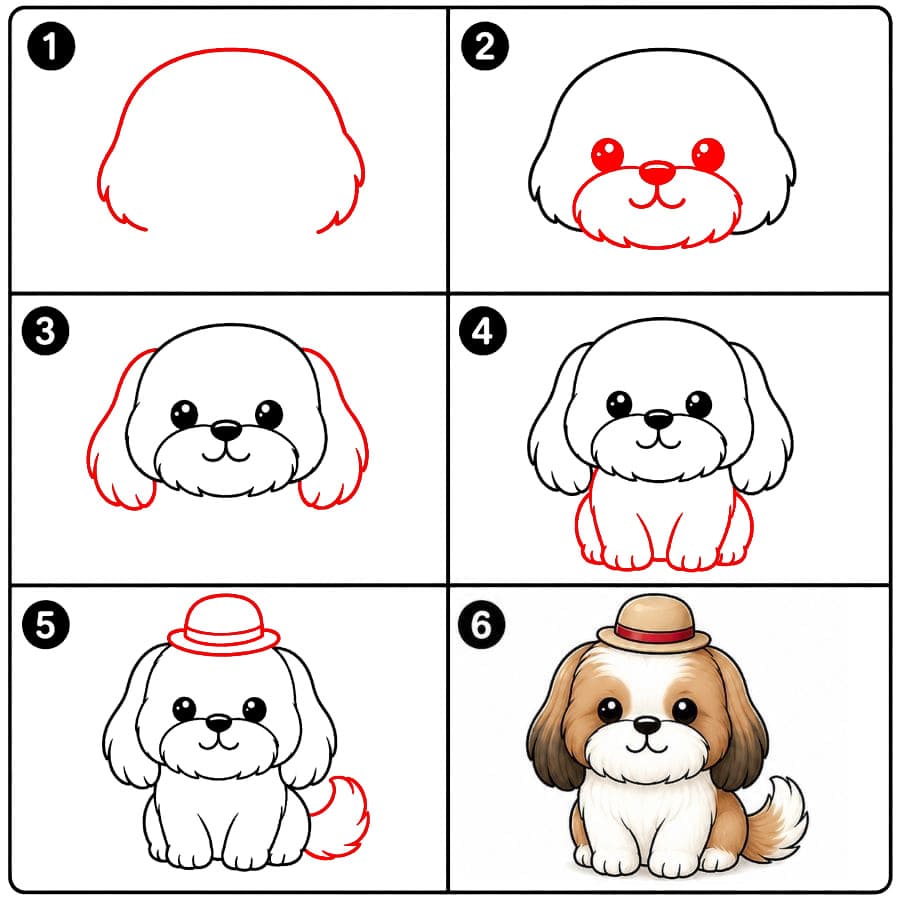 Shih tzu hatussa zeichnen ideen