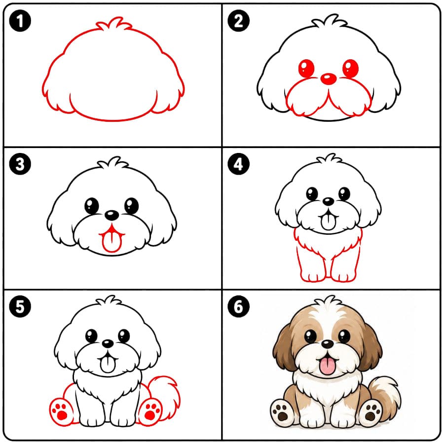 Shih tzu kieli ulkona zeichnen ideen