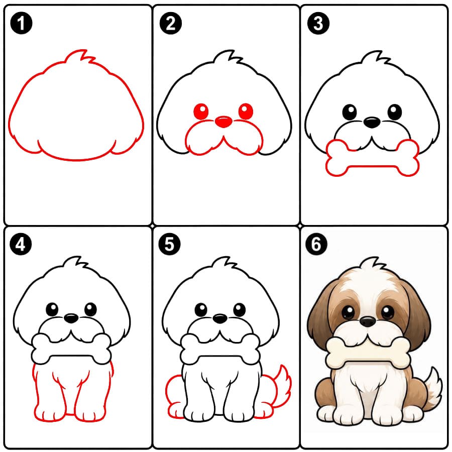 Shih tzu pitelee luuta zeichnen ideen