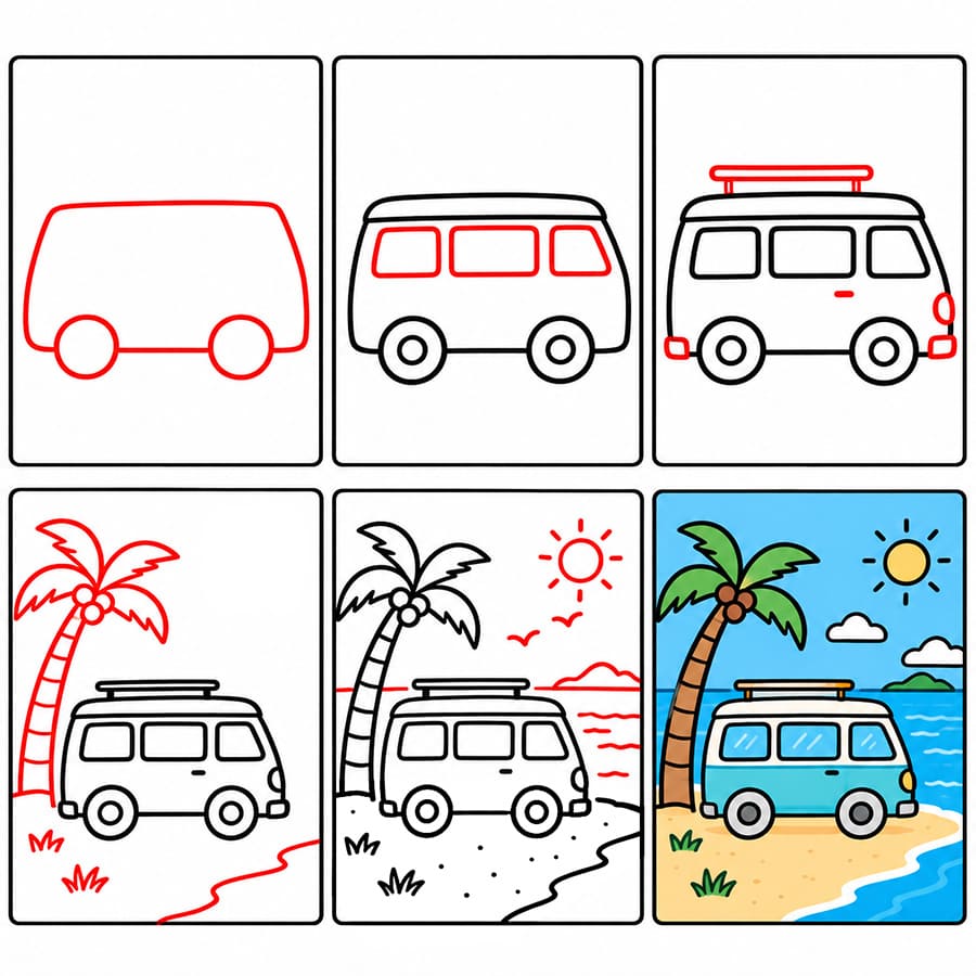Van am Strand zeichnen ideen