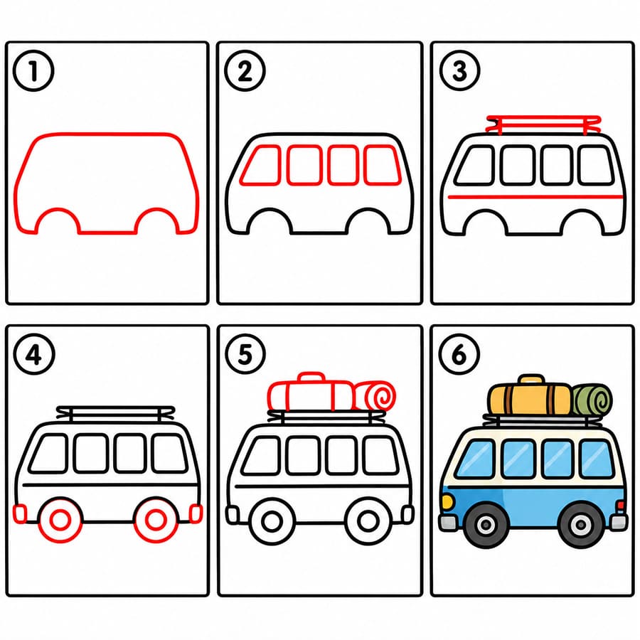 Van für Reisen zeichnen ideen