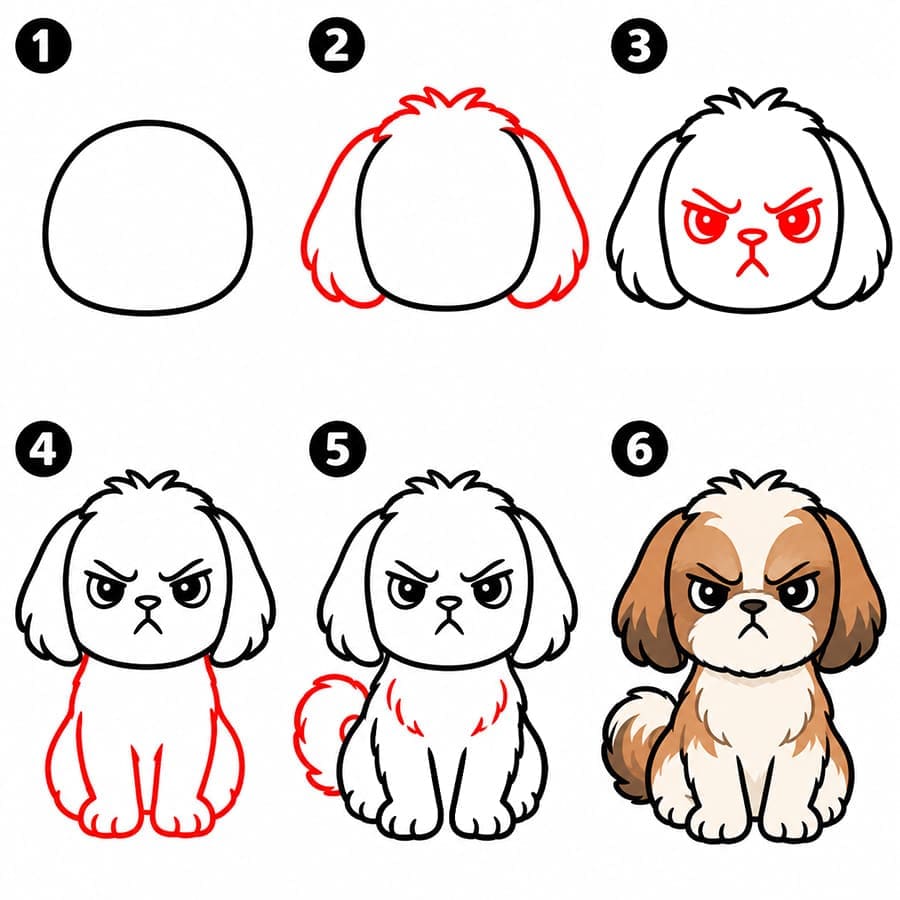 Vihainen shih tzu zeichnen ideen